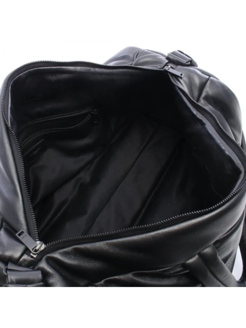 Saint Laurent Paris Boston Bag Wide Logo Puffer Black Leather